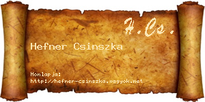 Hefner Csinszka névjegykártya